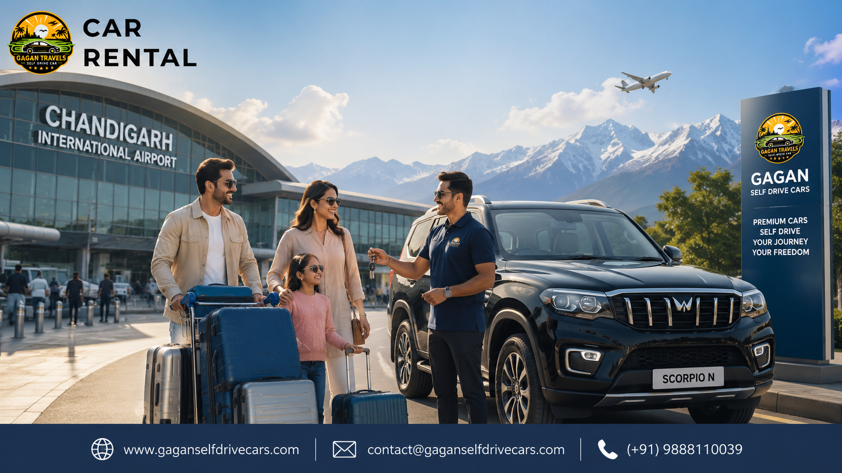 NRI family renting a self-drive car in Chandigarh