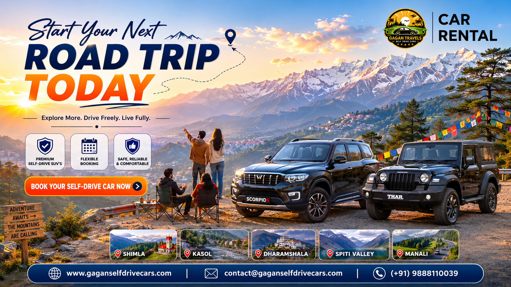 Independence Day 2026 scenic road trips from Chandigarh with SUV