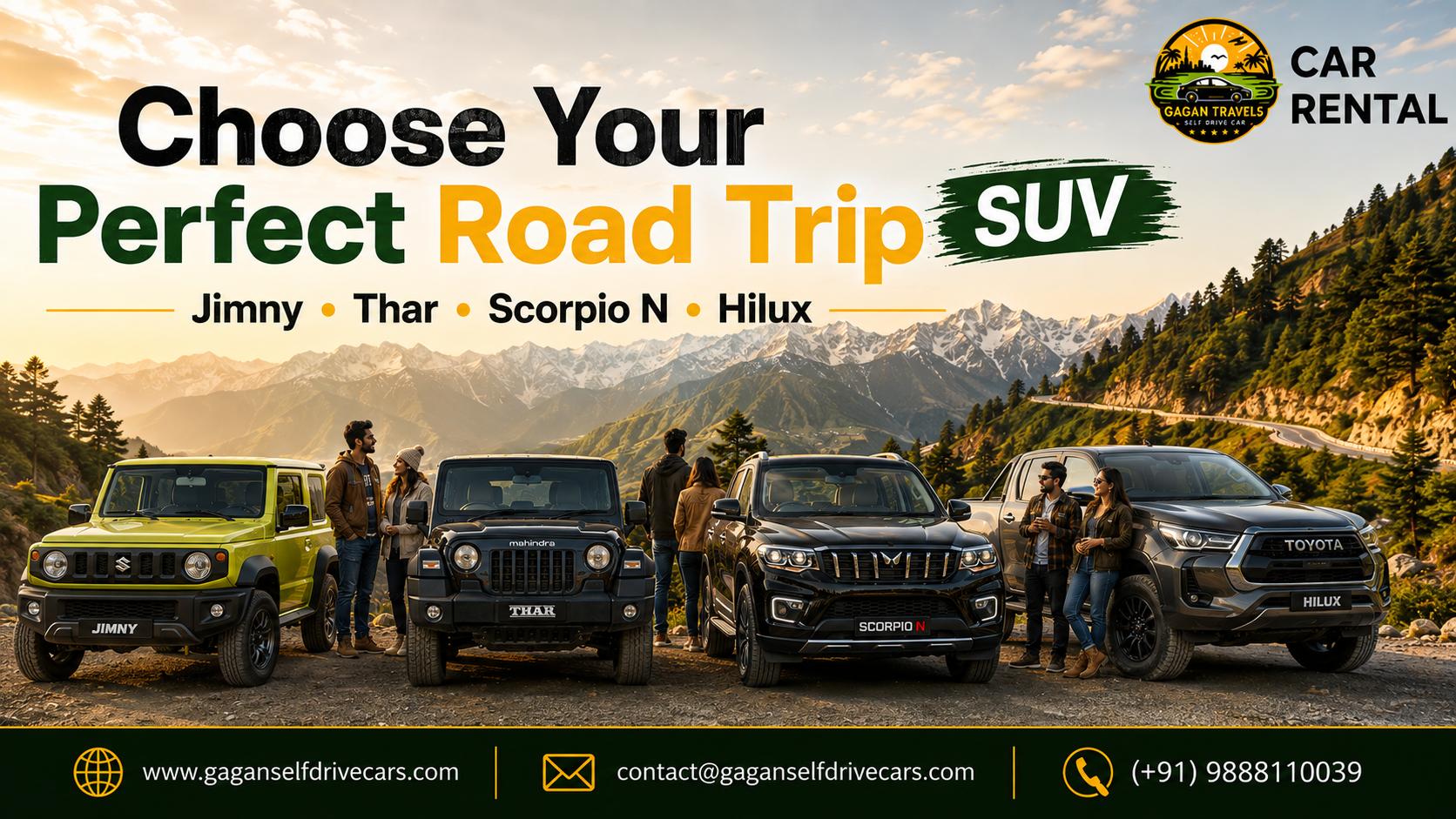 Best self-drive SUVs for road trips from Chandigarh